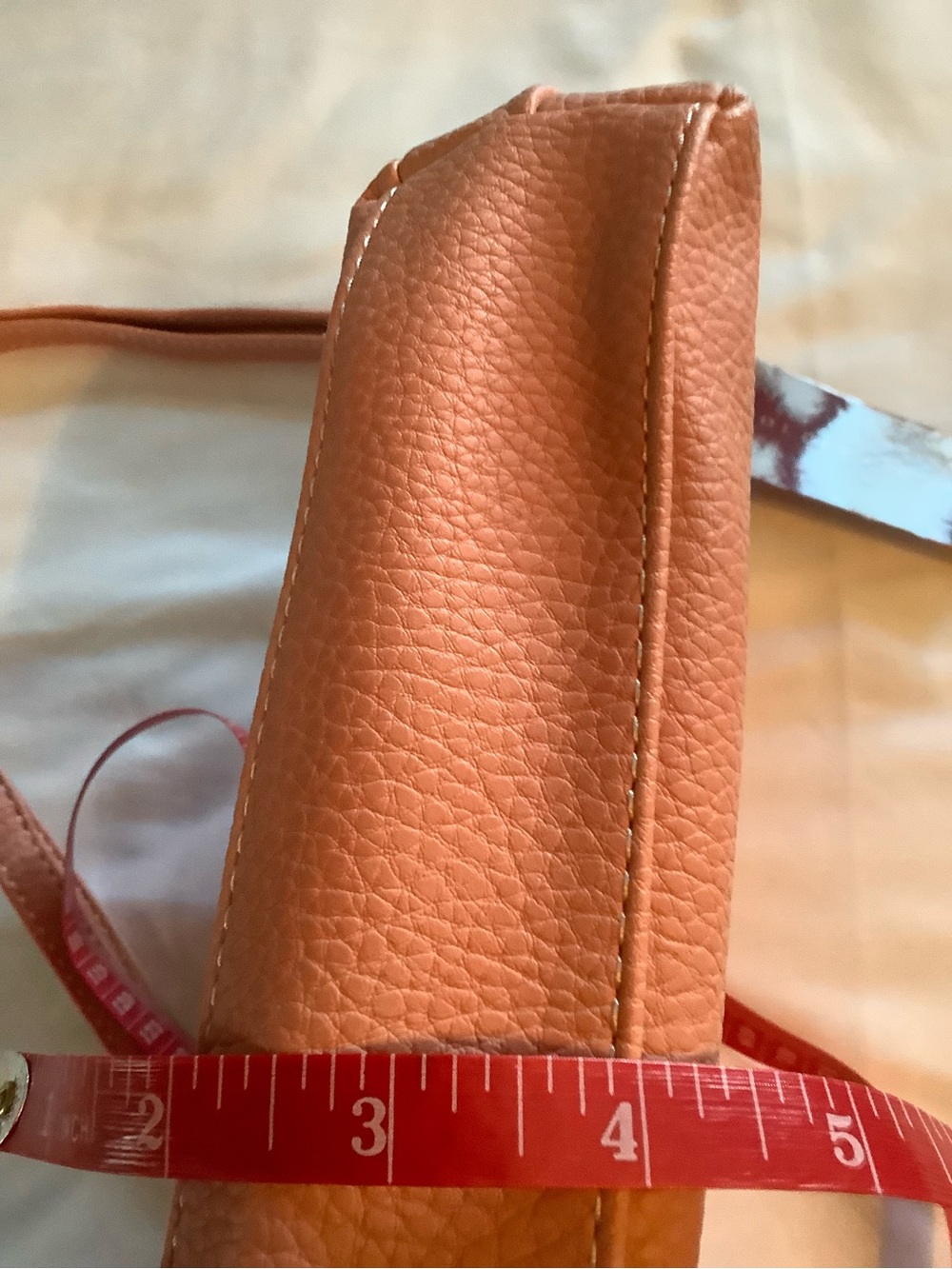 Textured Salmon Pebbled Shoulder Bag - Picture 5 of 7